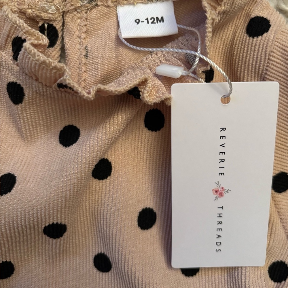 Reverie Threads Blush Pink Polka Dot Baby Dress - 9-12M - Picture 3 of 3